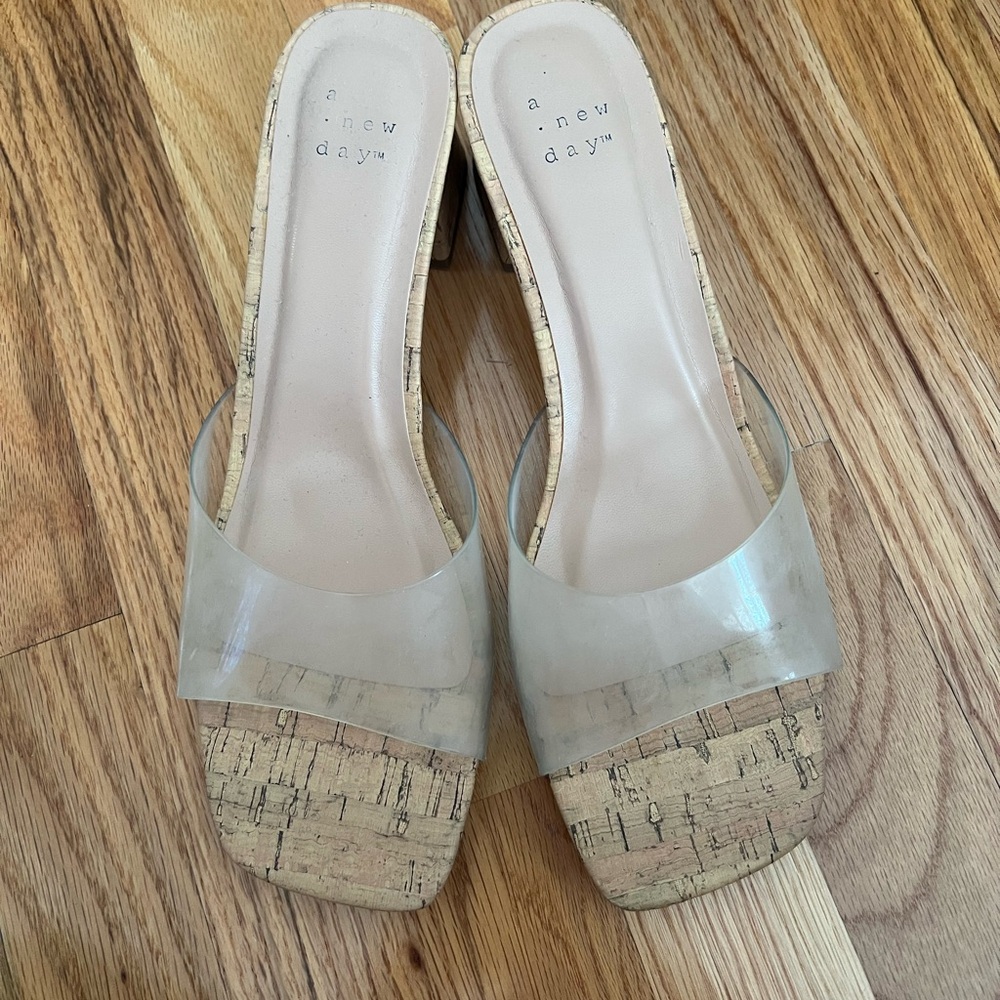 A New Day Women's Cork and Clear Mules